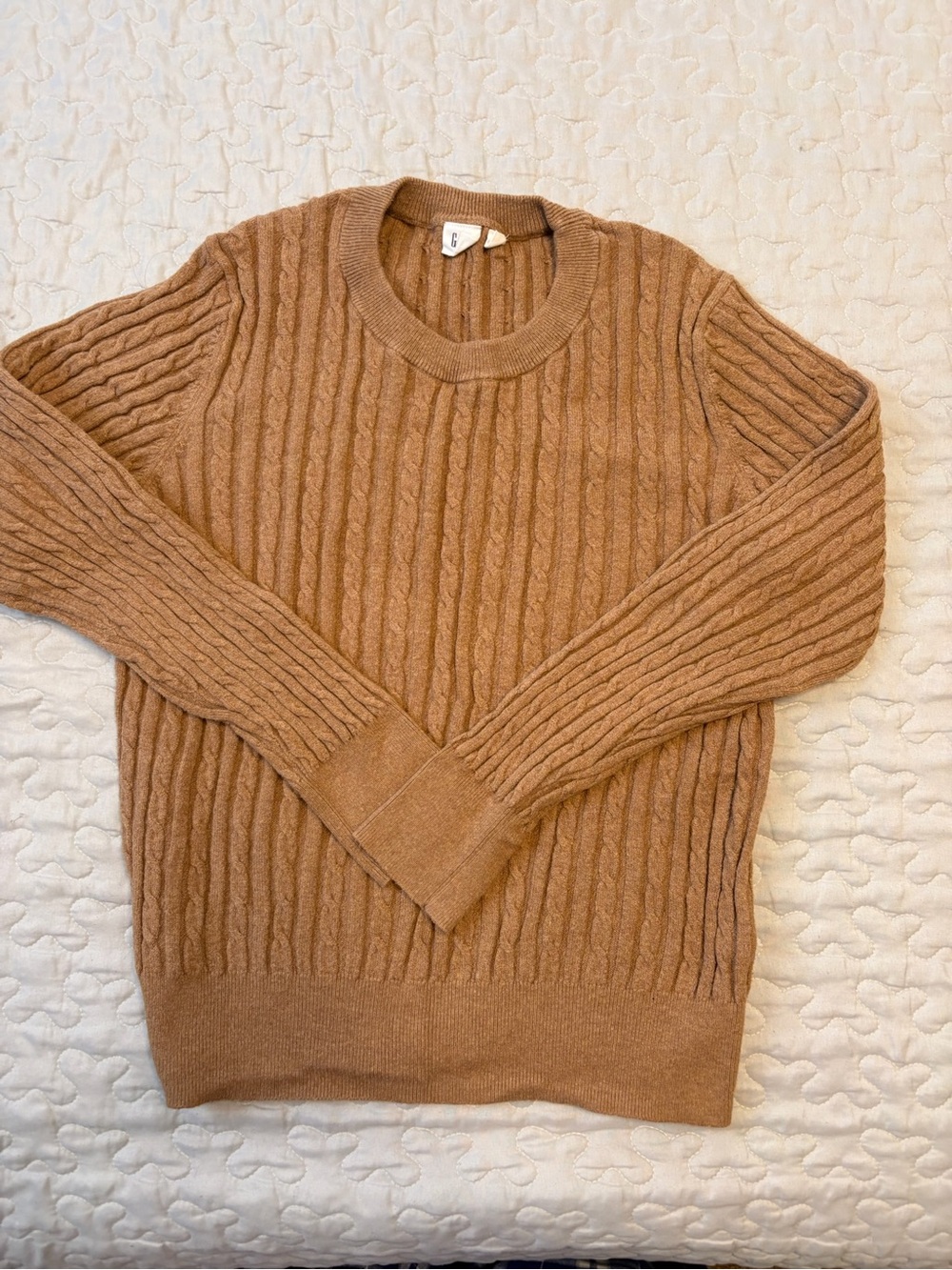 GAP Cable Knit Crewneck Sweater - Camel